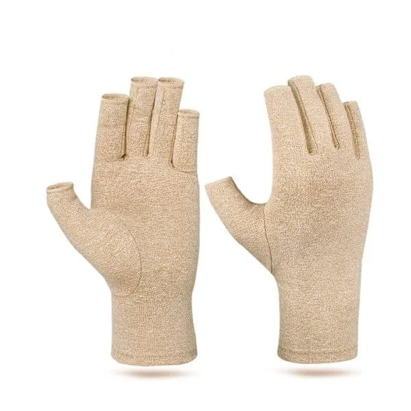 Fingerlösa kompressionshandskar 1 par Beige M Beige M