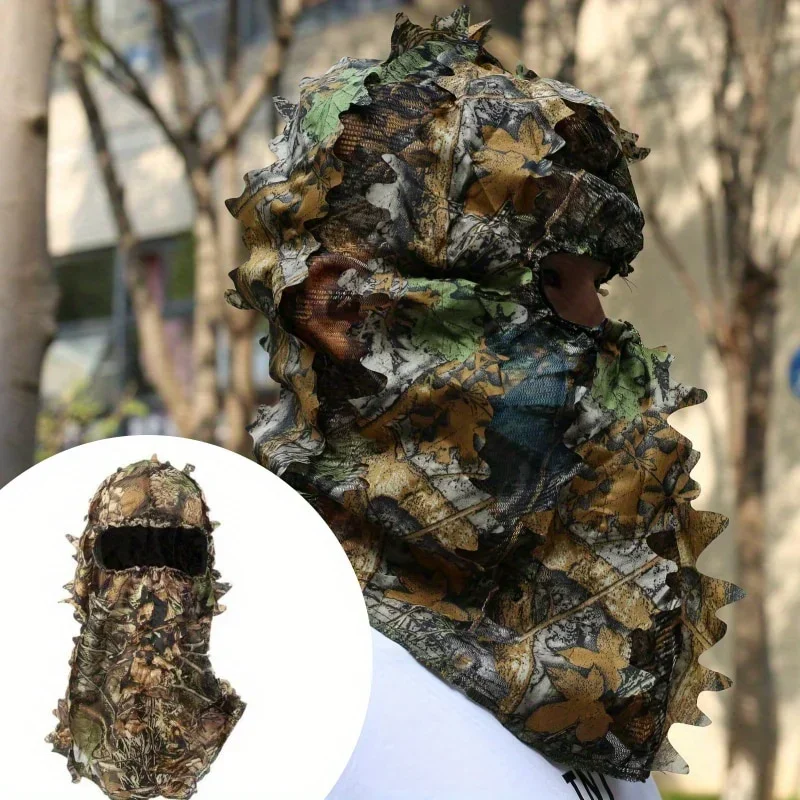 AliExpress - CamSolomon Leafy-Masque facial 3D imbibé, chapeau de dinde, vêtements de sauna, accessoires de chasse, chasseur de camouflage, 1 pièce