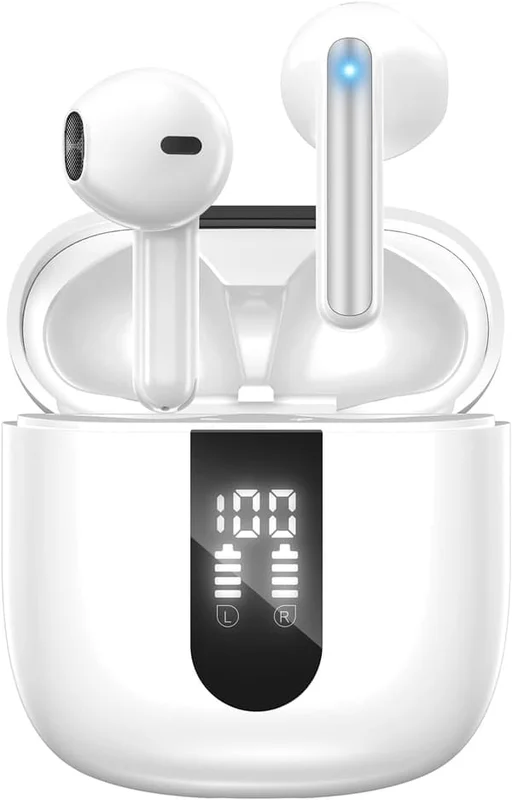 Langattomat Bluetooth-nappikuulokkeet, Bluetooth 5.4 langattomat nappikuulokkeet, tehokas basso, 60 tunnin toistoaika, kuulokkeet iPhonelle ja 
