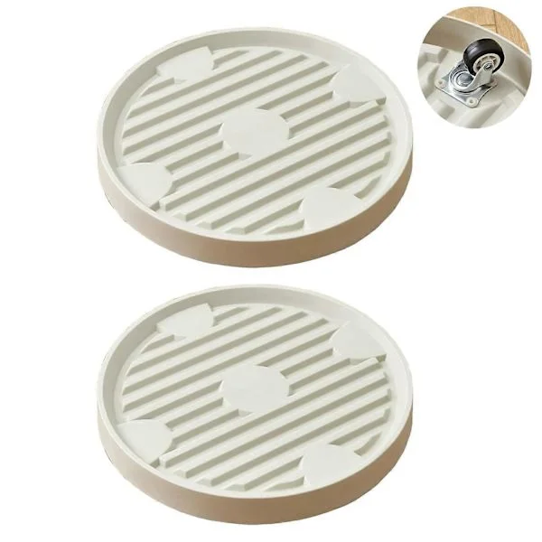 Växtvagn med hjul, kraftig, 22 cm rund växtkruka Dolly, med bromsade hjul, avtagbart växtkrukställ (2 delar, beige)
