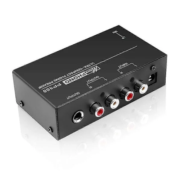 Ultrakompakt Phono Forforsterker med RCA Inngang og Utgang 1/4 Tommers TRS Grensesnitt Preamplificador Platespiller Forforsterker PP400