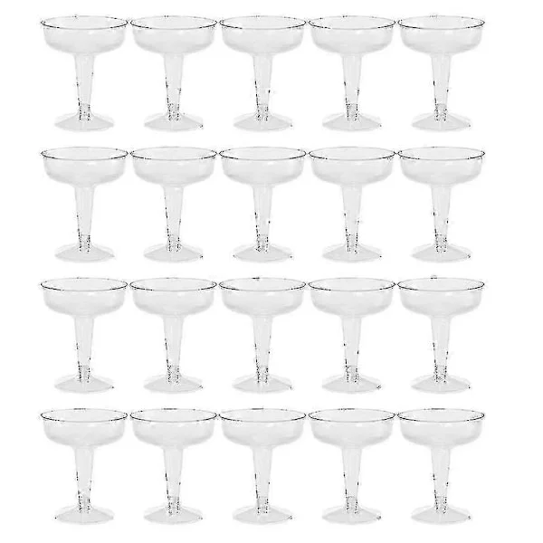 20 stk. klare champagneglas i plastik - Tilføj elegance til dine fester med disse klare champagneglas i plastik. Perfekt til specielle lejligheder, de