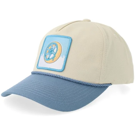 Gearshift - Beige adjustable Caps - Blue Doughnut Rim Rope Golfer Stone/Light Blue Adjustable @ Hatstore