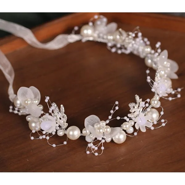 Wedding Hair Accessories, Flower Hair Crown, Wedding Head Jewelry, Wedding Headband, Leaf Flower Vine Headwear, for Bride, Girls, Wedding