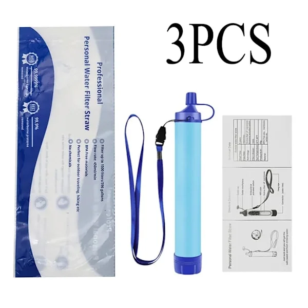 2/3/4/5/10-pack Portabelt Vattenfilter och Vattenrenare för Camping, Vandring & Nödsituationer