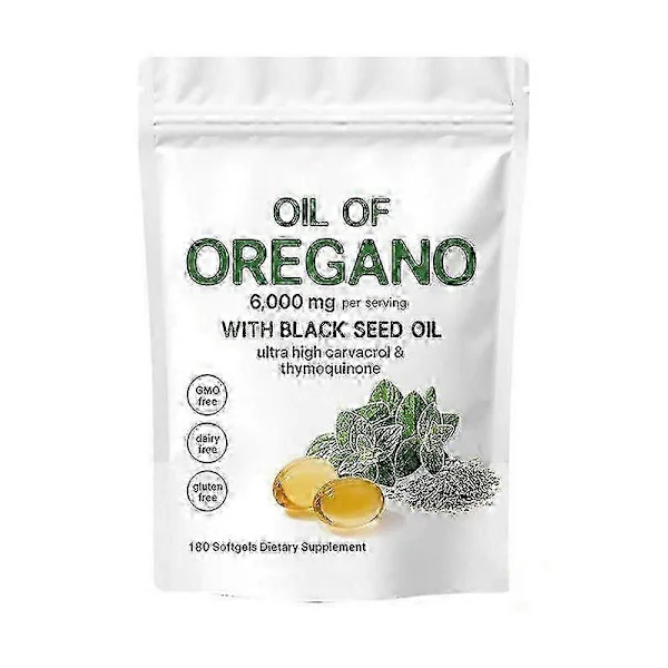 Oreganoolja Svartkumminolja 6000mg Näringsgeléer & Tuggtabletter 180/300 Antal