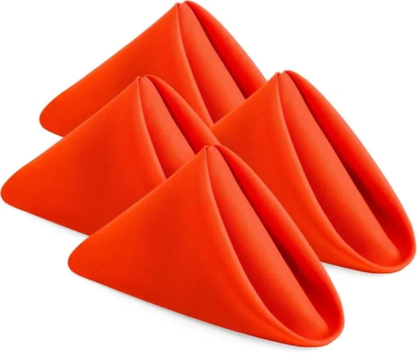 Servietter i stoff – 24-pakning, gjenbrukbare (Orange, 43 x 43 cm) Orange Orange