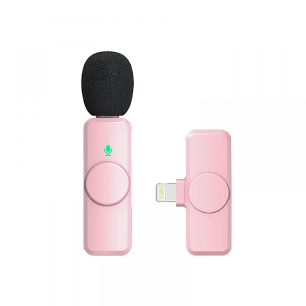 Trådløs mikrofon til iPhone iPad, trådløs clip-mikrofon, trådløs lavalier-mikrofon, trådløse mikrofoner, Plug-Play mikrofon