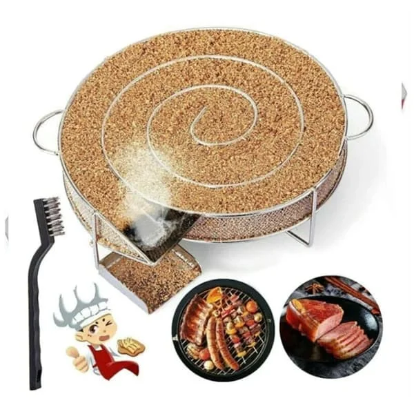 Kaldrøyksgenerator for røyking av kjøtt, fisk med børste, rengjøring av grill, røyker, varm og kald røyking, BBQ, sagflis, trekull