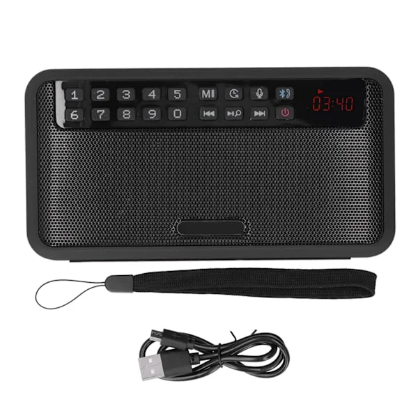 E500 langattomat Bluetooth-kannettavat kaiuttimet tukevat AUX/muistikorttia taskulampulla, musta