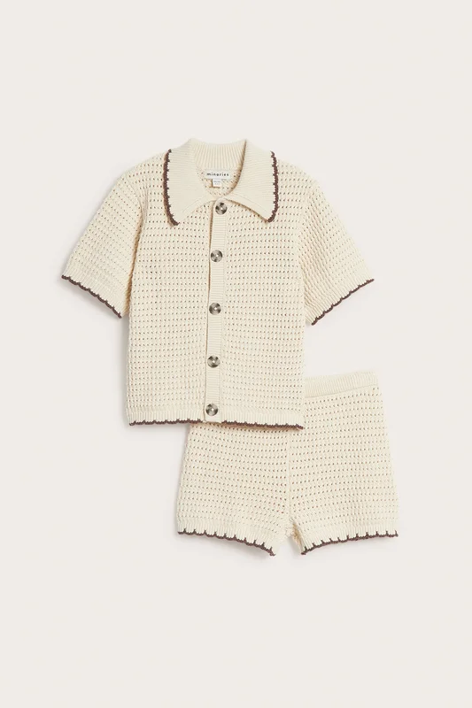 Kappahl | Todelt strikket sett Beige 110/116 | Barn