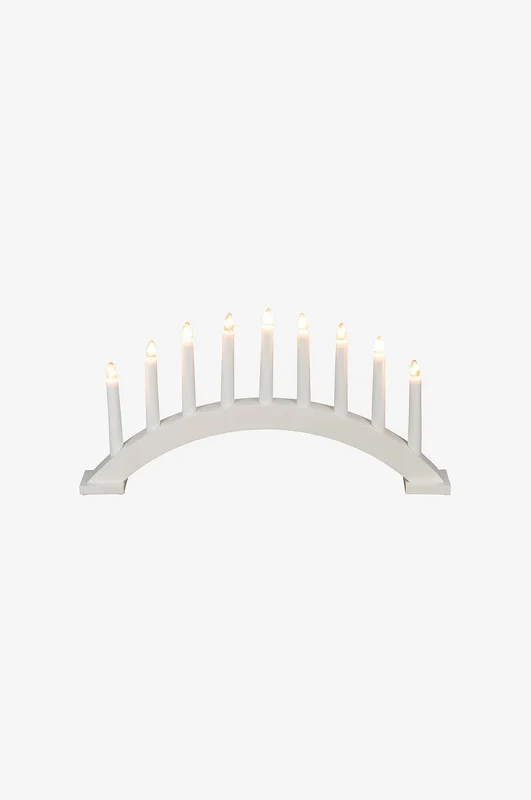 Konstsmide - Lysestake i tre 9 pærer 25,5 cm - Hvit - Adventsstaker - Fra Homeroom