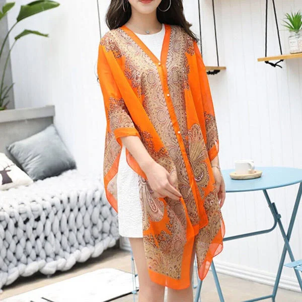 Sjal Tørklæde Beach Cover Up ORANGE