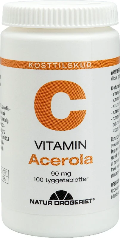 Natur Drogeriet Acerola med C-Vitamin 100 tabl., Helse & Madvarer, Vitaminer, C-vitamin