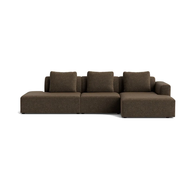 Como chaiselong sofa, højrevendt | open end - Anthology Brun - 308x155x83cm - Håndlavet sofa m/ ekstra rygpuder - Chaiselong sofa