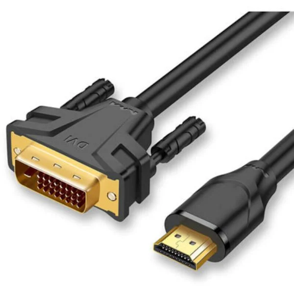 HDMI A till DVI-adapterkabel - 2 m (ej lämplig för anslutning till SCART- eller VGA-portar), svart