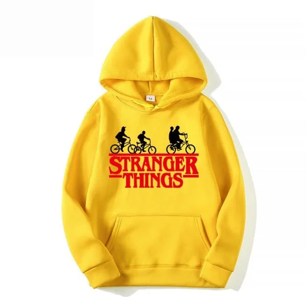 Stranger Things Printed Pullover Hoodie with Fleece Jacket - Yellow - Size 2XL Yellow Yellow Yellow