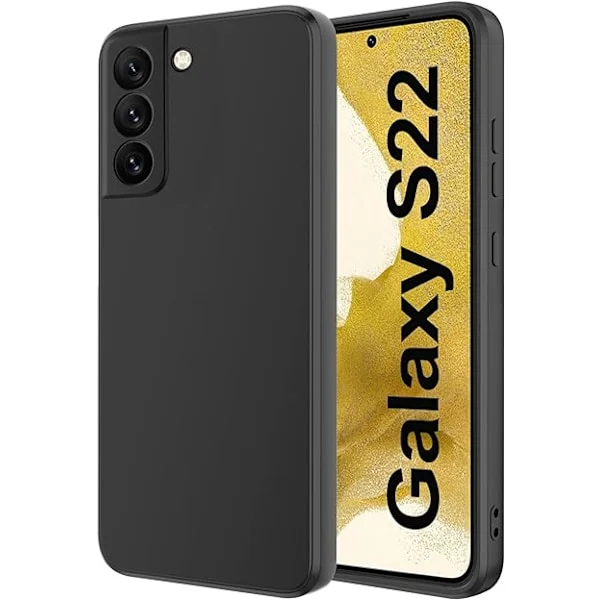 Svart, Kameraskyddsfodral för Samsung Galaxy S22, Samsung S22 5G Silikonfodral, Stötsäkert Skyddsfodral, Tunnt, Mjukt, Elegant