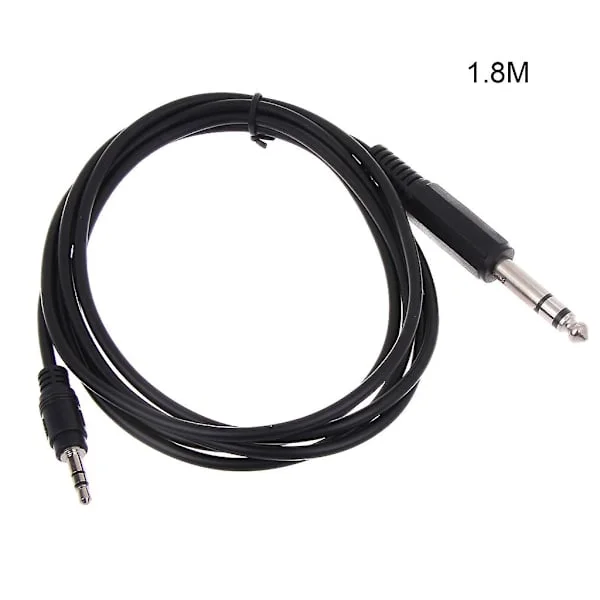 Aux-kabel 1,8 m 1/4" til 1/8" tilslutningskabel til effektforstærker equalizer-