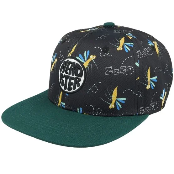 Headster - Svart snapback Caps - Kids Mosquito Black/Dark Green Snapback @ Hatstore