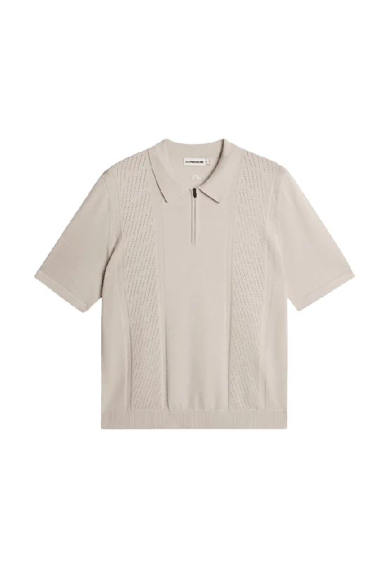 J.Lindeberg Remy Structure Zip Knit Polo Tröjor Herr Grå S