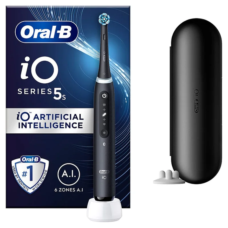 Oral-B iO 5s Eltandbørste Sort, Medicin & Pleje, Tandbørster, El-tandbørster