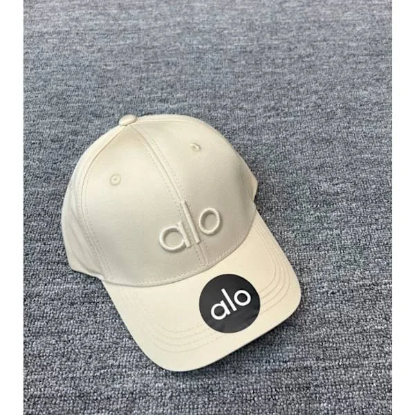 Ny Alo Yoga Hatt Herre og Dame Hard Shell Caps Pustende Sportscaps med Solbeskyttelse Beige