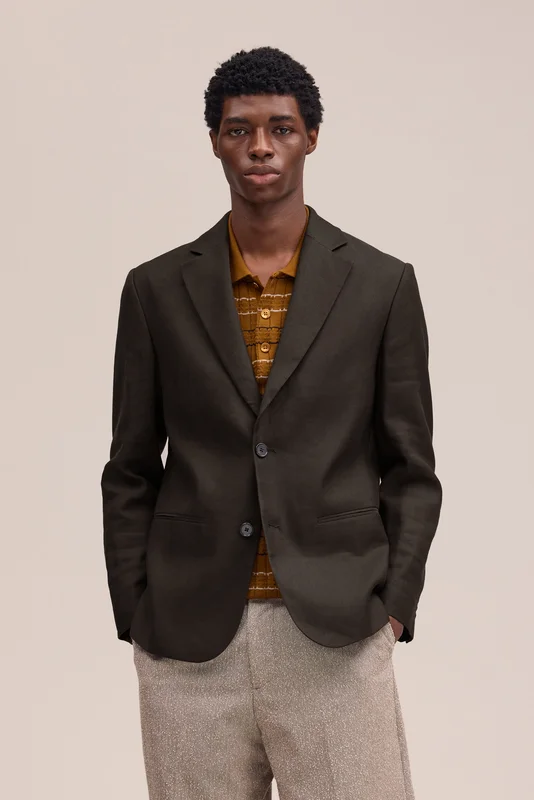 NN.07 Timo Blazer Herre Brun Hørblanding