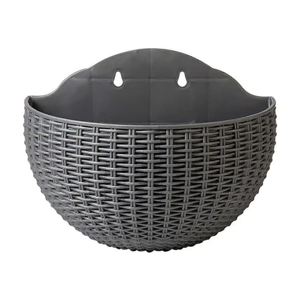 Wall Mounted Flower Pots Flower Pot Gift Balcony Semicircular Indoor Outdoor Home Decor Hanging European Style Vase Silver gray-FF-