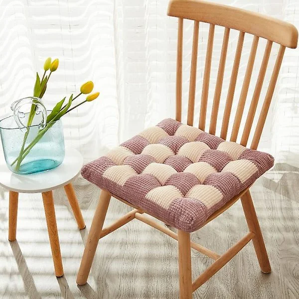 Utomhus fyrkantig sittdyna uteplats golvkudde yoga vardagsrum soffa balkong meditationskudde, 16,5x16,5 tum - Rosa