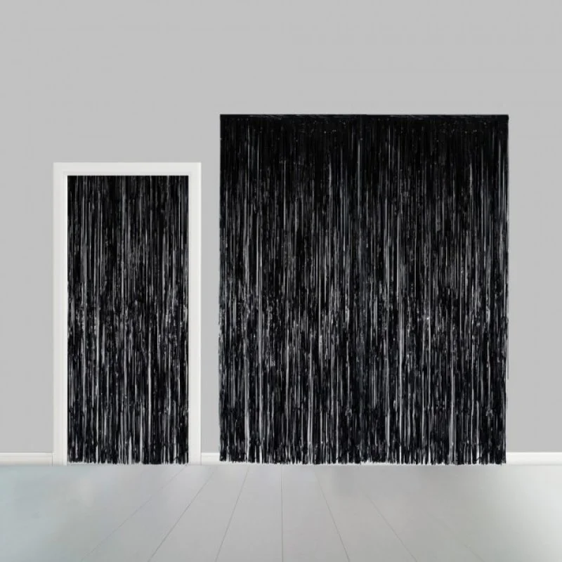 Dörrdraperi folie svart 240 x 100 cm - Partyninja.se