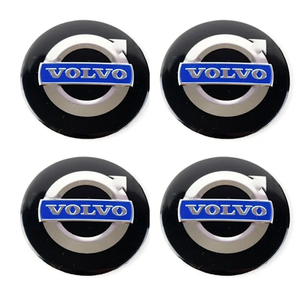 Volvo 56,5mm hjulnav emblem till fälgar och centrumkåpor 4-pack svartblå
