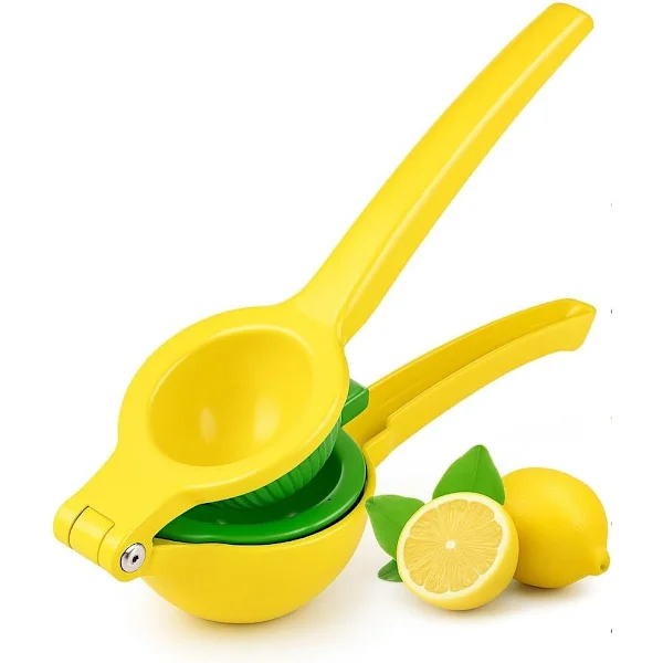 Citronpresser, 2-i-1 Premium Kvalitet Metal Håndpresser til Citron, Appelsin, Lime og Citrusfrugter, Manuel Citronpresser