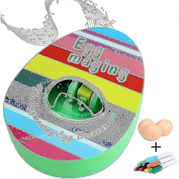 Påskeegg Dekorering Kit, Elektrisk Påskeegg Malemaskin Med 8 Malepenn Og 3 Egg DIY Egg Maker Påskeegg Roterende Malemaskin [db]