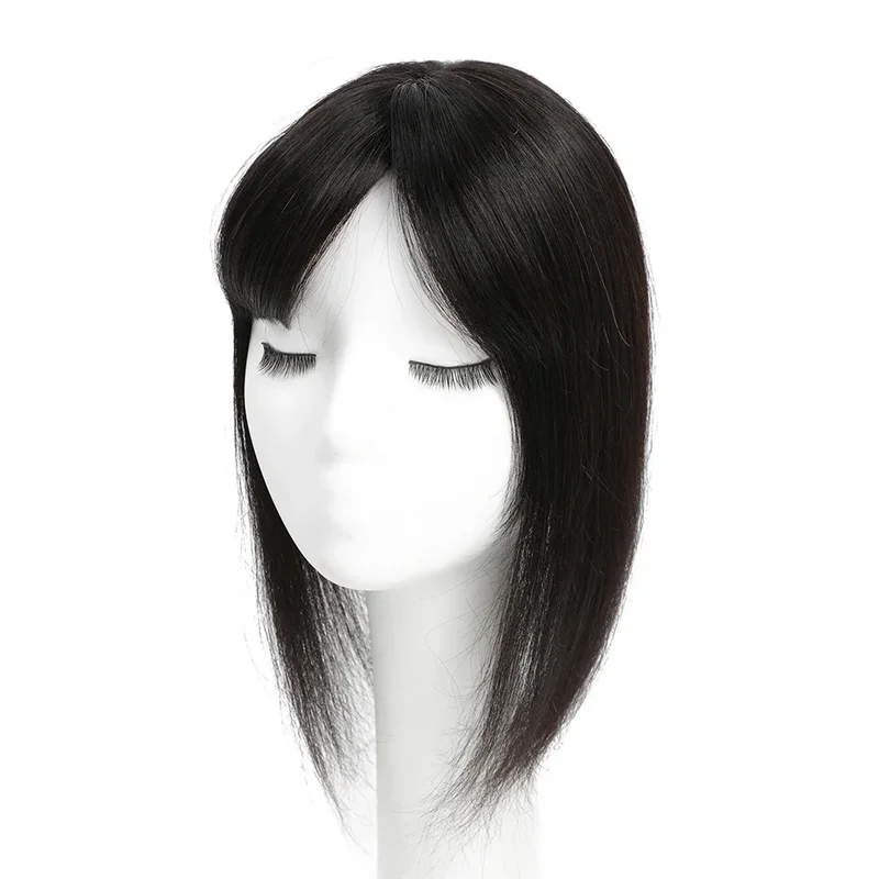 AliExpress - Glattes menschliches Haar Topper natürliche Farbe in jungfräulichen europäischen Haar Seide Top Haar teile für Frauen atmungsaktive Haut 