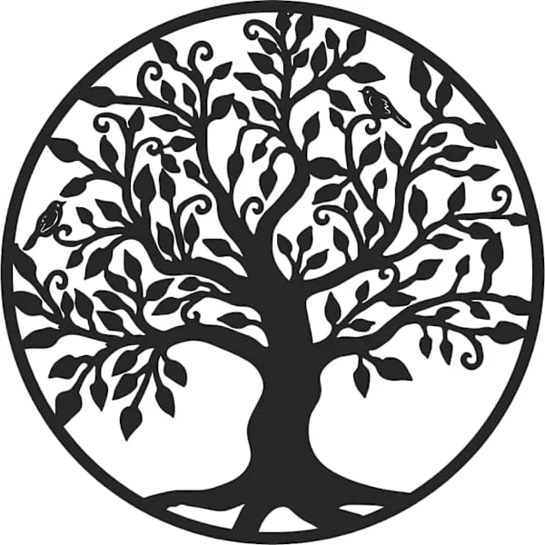 Metal Wall Decor Tree of Life Frame Industrial Black Wall Decor