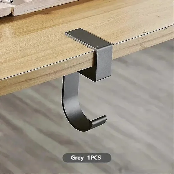 10 Shaped Table Edge Hooks Student Desk Side Hanging Bag Removable Office Bag Holder Table Hooks Grey