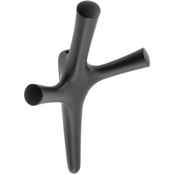 Naulakko - Pinta: Mattamusta - Ulkomitat: 164 x 107 x 58 mm - Naulakko oveen, kylpyhuoneeseen, keittiöön, eteiseen, toimistoon. Naulakko. Seinäkoukku
