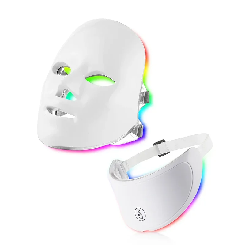 AliExpress - Masque facial anti-âge à LED pour le cou, 7 couleurs, thérapie à la lumière rouge, raffermissement de la peau, lifting, beauté légère, 
