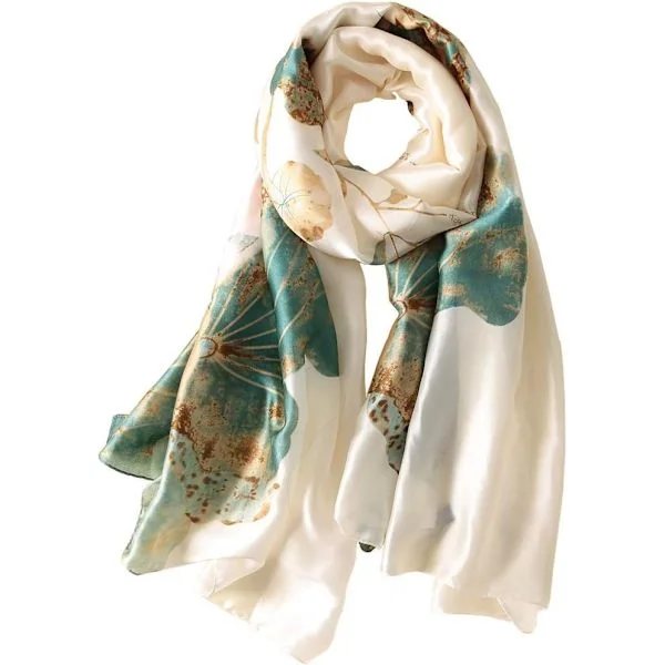 Silk Scarf Women Shawl Silk Scarf Women Chiffon Shawl White Scarf Head Wrap Thin Scarf Beach Hijab Belt Vintage Br