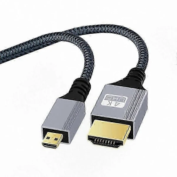 10m 4K HDMI till Micro HDMI Flätad Kabel, Guldpläterad Kontakt för 120Hz HD Videoöverföringskabel