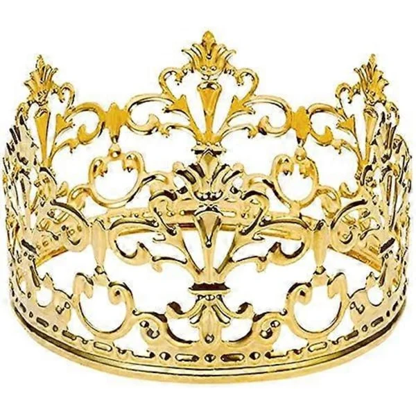 Vintage Gyllene Krona Tårta Topper, Grattis På Födelsedagen Tårta Topper Fest Dekoration, Tårta Dekoration Krona för Pojkar och Flickor, Tårta 