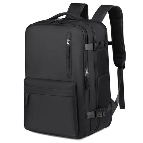 Kabinbagage Rejserygsæk 50 x 25 x 30 cm til Wizz Air under sædet Lille Rejserygsæk Laptop Kvinde Mand til Arbejde, Sort