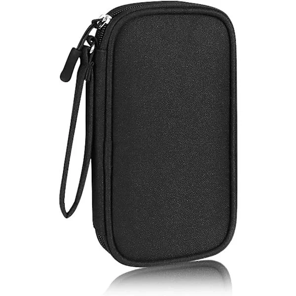 Elektronisk oppbevaringsveske kabel lader oppbevaringsveske reise støtsikker kabel øretelefon bæreveske powerbank USB harddisk SD-kort (svart)