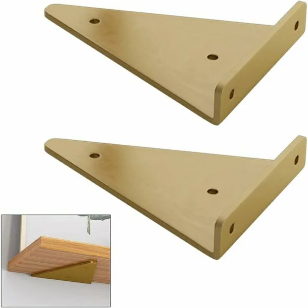 2 stk flytende metalltrekant hyllebrakett, Betterlife skjult blindvegg hyllebrakett, soverom stue bad DIY dekorasjon støtte, 8x