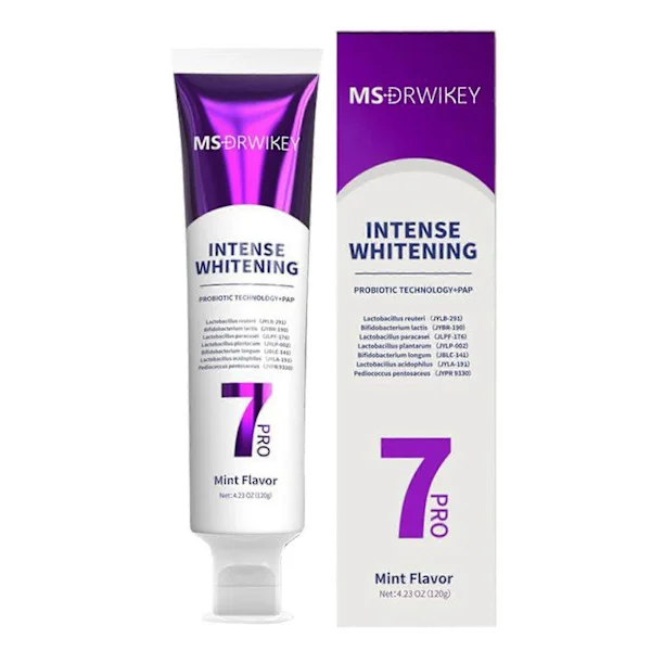 7 Pro Intenses Whitening Tannkrem 7-Pro Intensives Tannkrem Probiotika Hvitgjørende Tannkrem med 7 Probiotika for Dyp Rengjøring