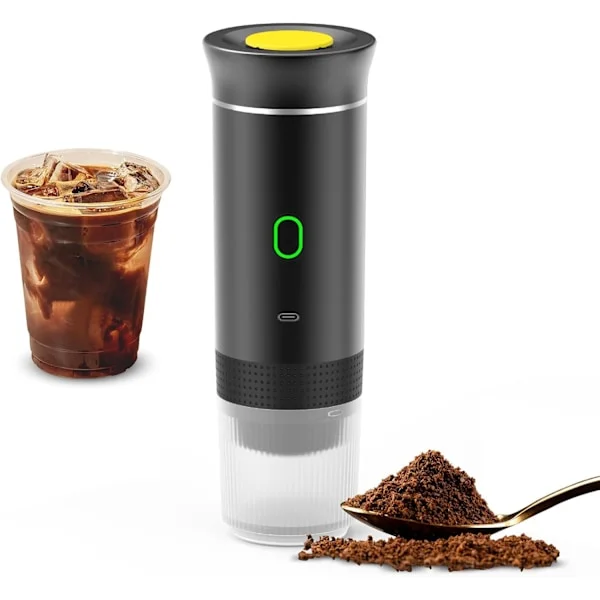 Irishom Bærbar Kaffemaskin - 3-i-1 Trådløs Maskin for Kapsel, Malt Kaffe & Kald Brygg med 150ml Kopp