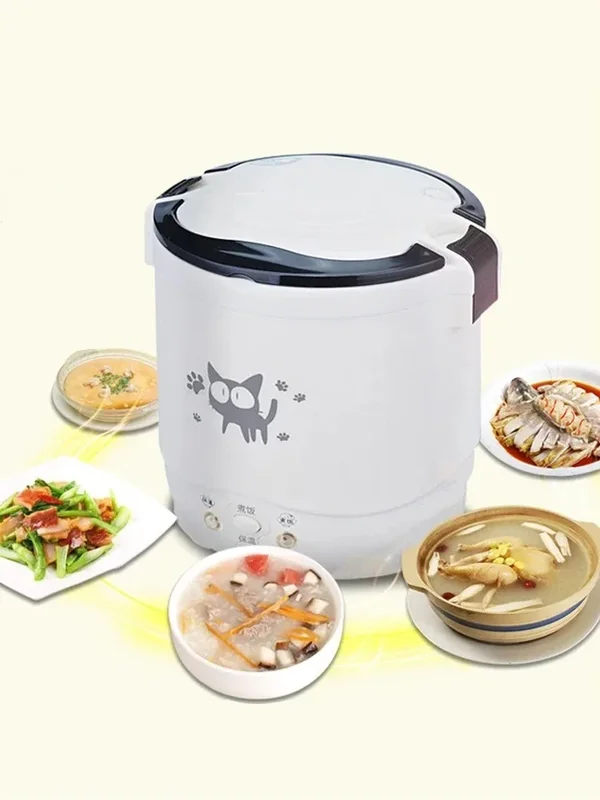 AliExpress - Elektrische Mini Reiskocher Tragbare MultiCooker Haushalt Reiskocher 12V 24V 220V Topf Kochen Maschine Pfannen für Auto Lkw Hause