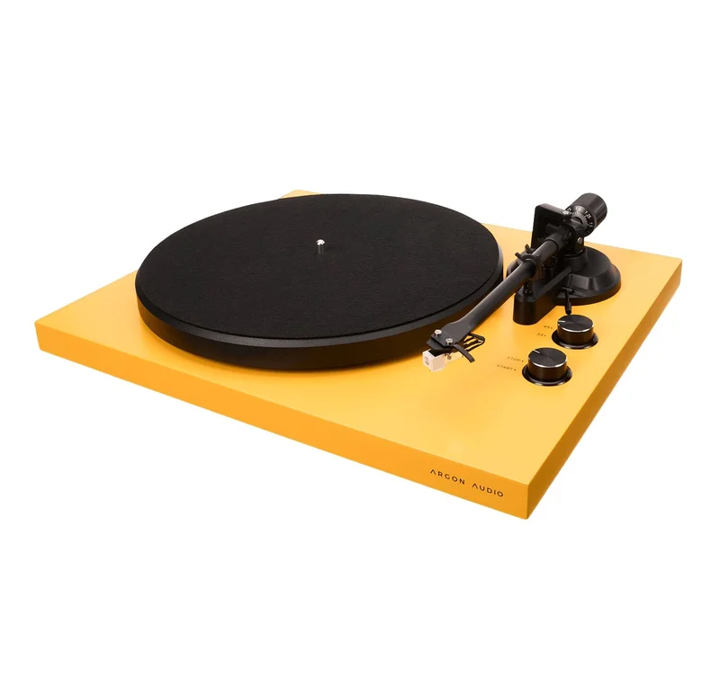 Argon Audio TT Mk2 Pladespiller med indbygget RIAA-forstærker og Audio-Technica AR3600L pickup i Gul