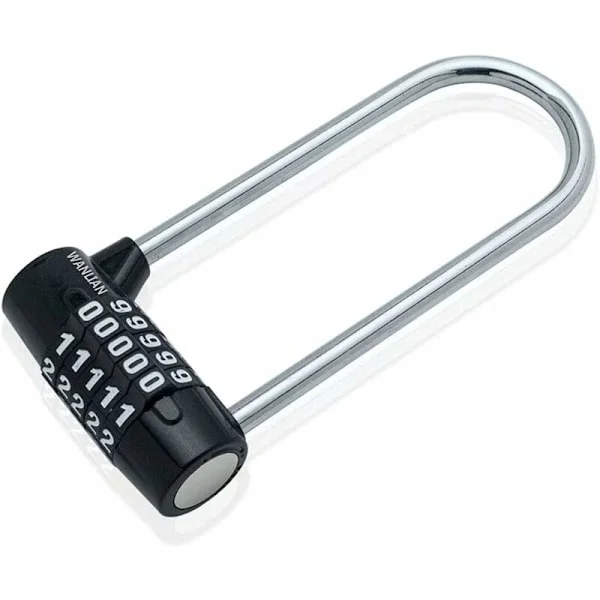 Låsbart skåp med stort långt handtag, kombinationslås, hänglås, gym, 5-siffrig säkerhet, bagage, skåp